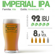 Kit Para Produzir 20 Litros de Imperial Ipa com Dry Hopping - 22A BJCP